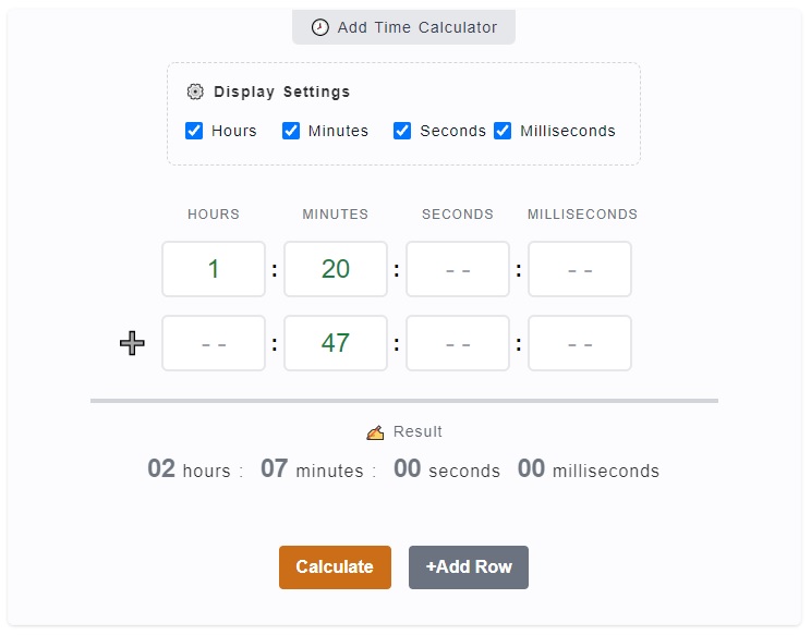 Add Time Calculator
