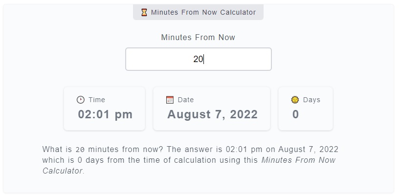 minutes-from-now-calculator