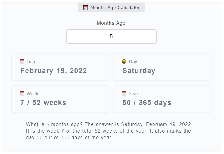 Months Ago Calculator