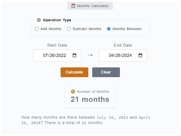 Months Calculator