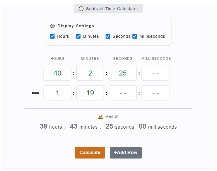 subtracting dates calculator